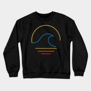 Minimal Wave and Sun Crewneck Sweatshirt